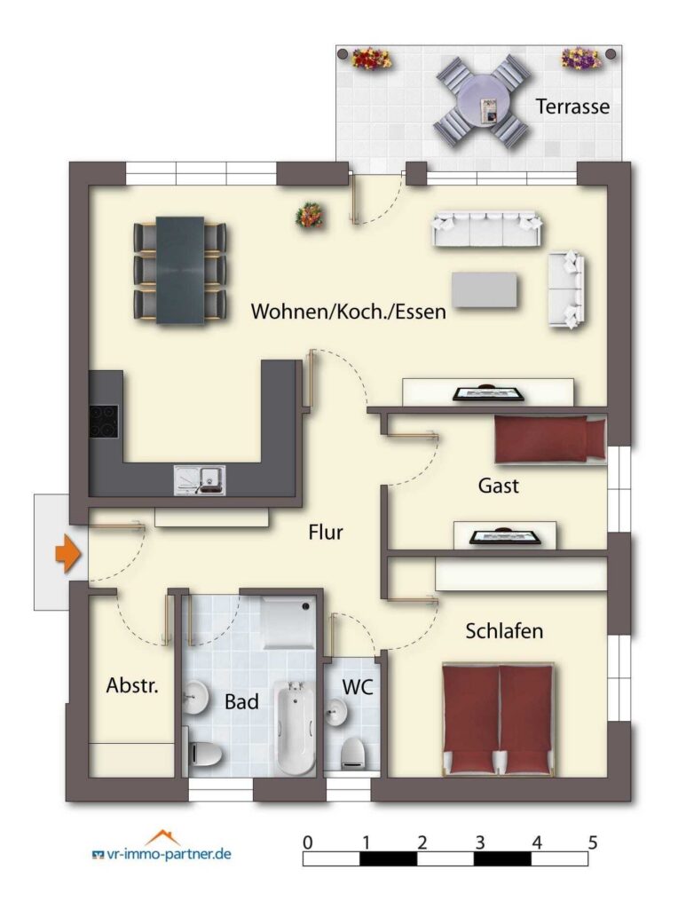 Grundriss Souterrain links Wohnung 3