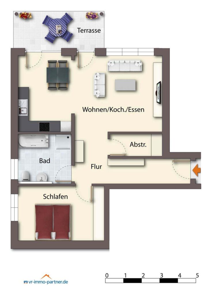 Grundriss Souterrain rechts Wohnung 1