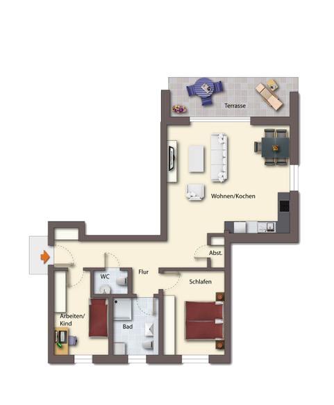 Grundriss Haus 2 EG rechts