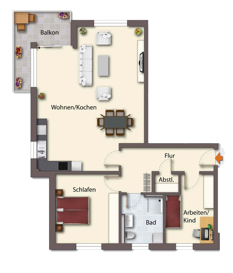 Grundriss Haus 1 links