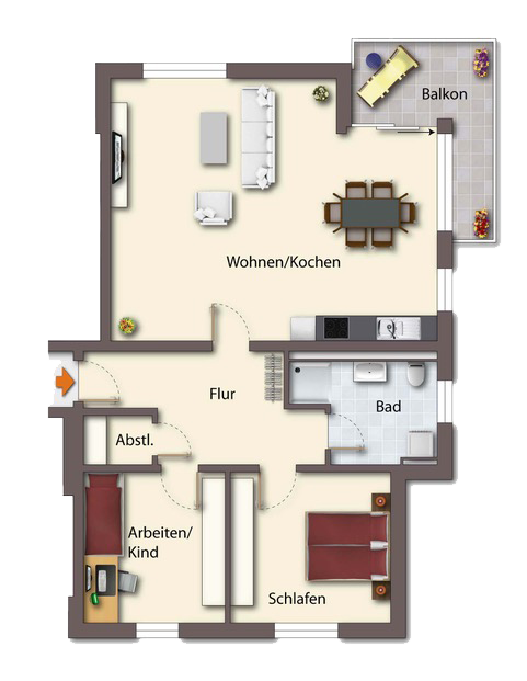 Grundriss Haus 1 rechts