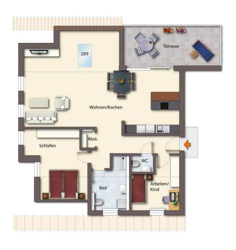 Grundriss Haus 1 Dachgeschoss links