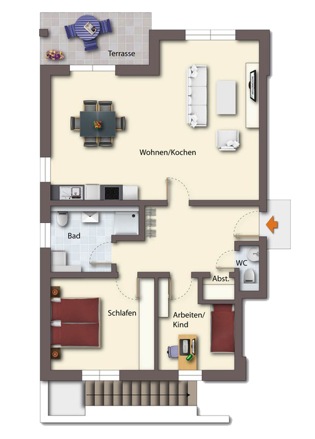 Grundriss Haus 2 EG links