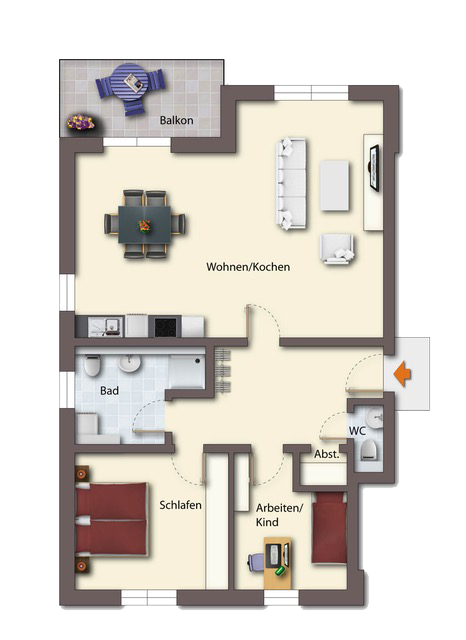 Grundriss Haus 2 OG links