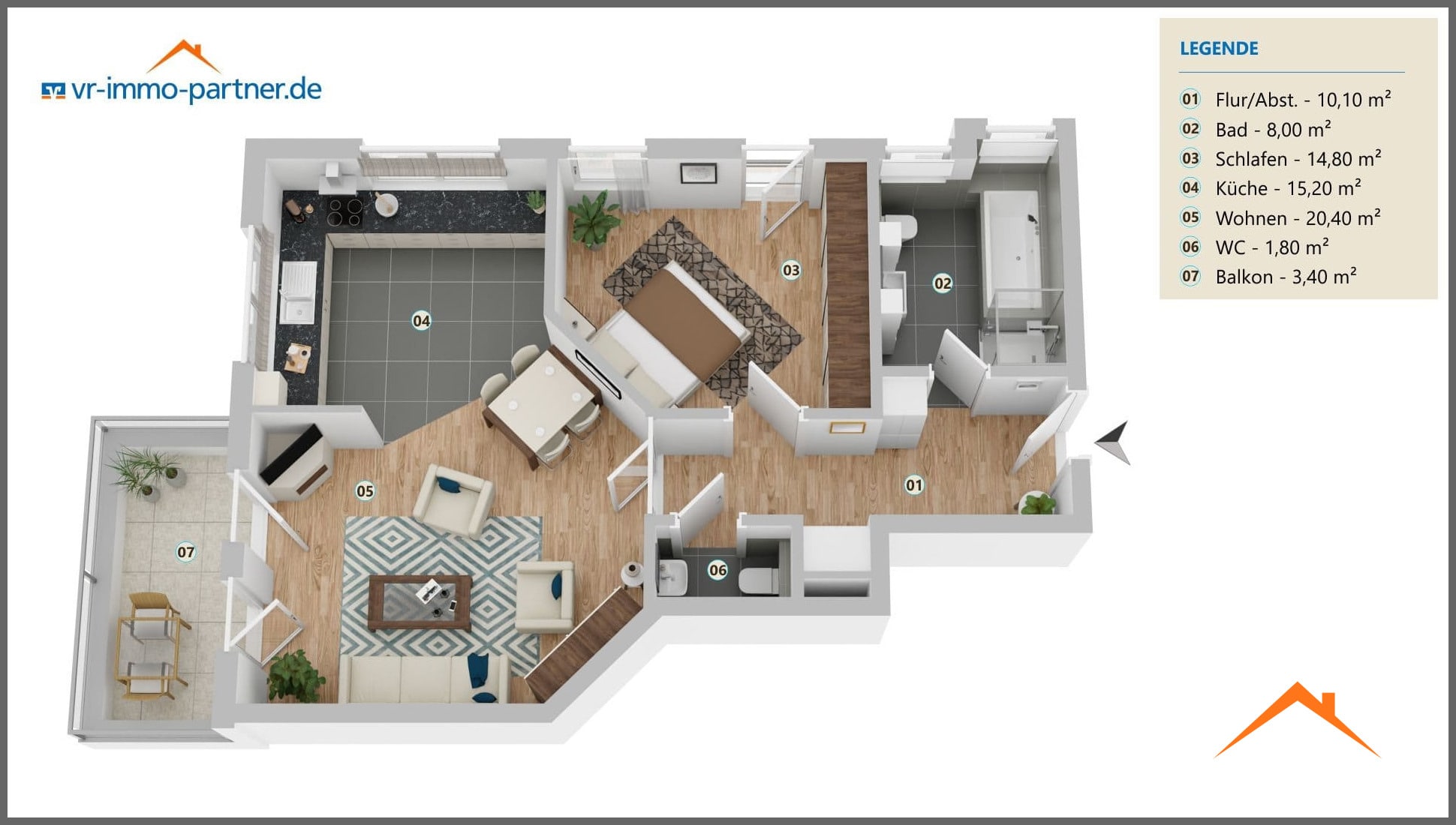 Grundriss Wohnung 1