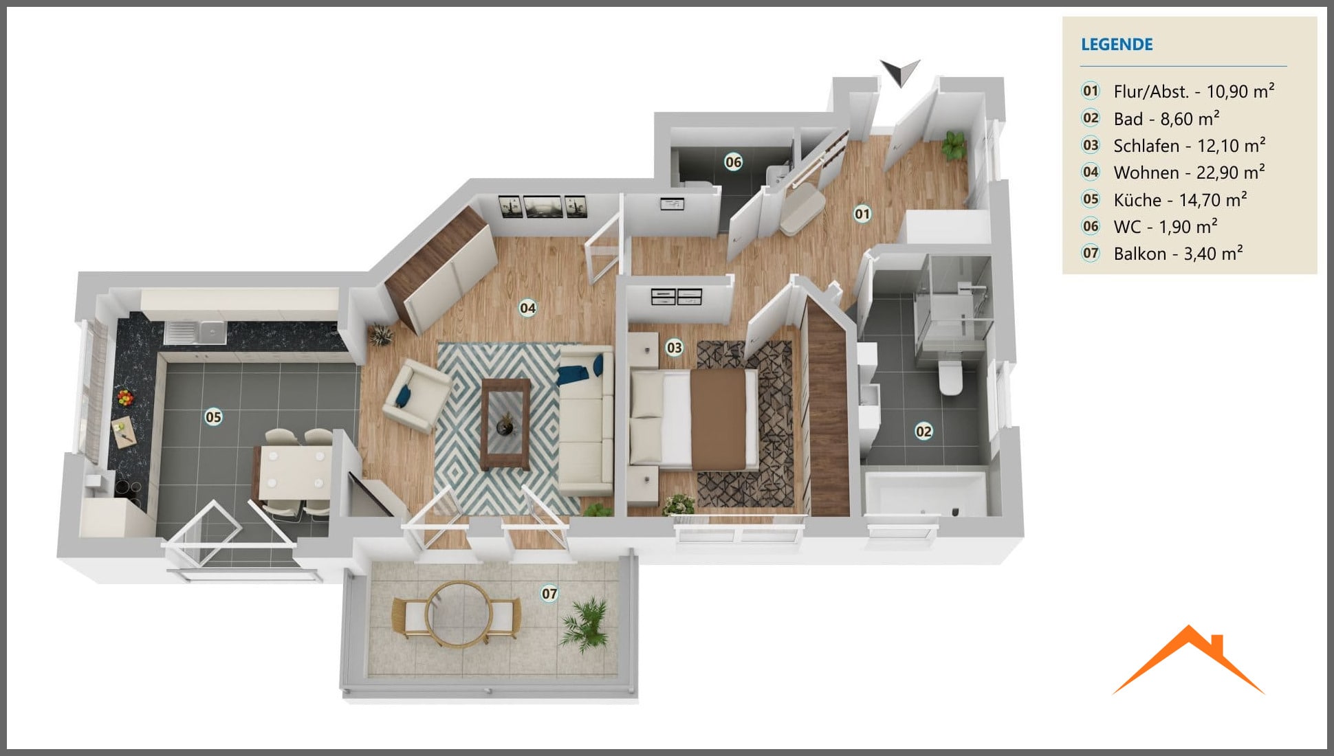 Grundriss Wohnung 2