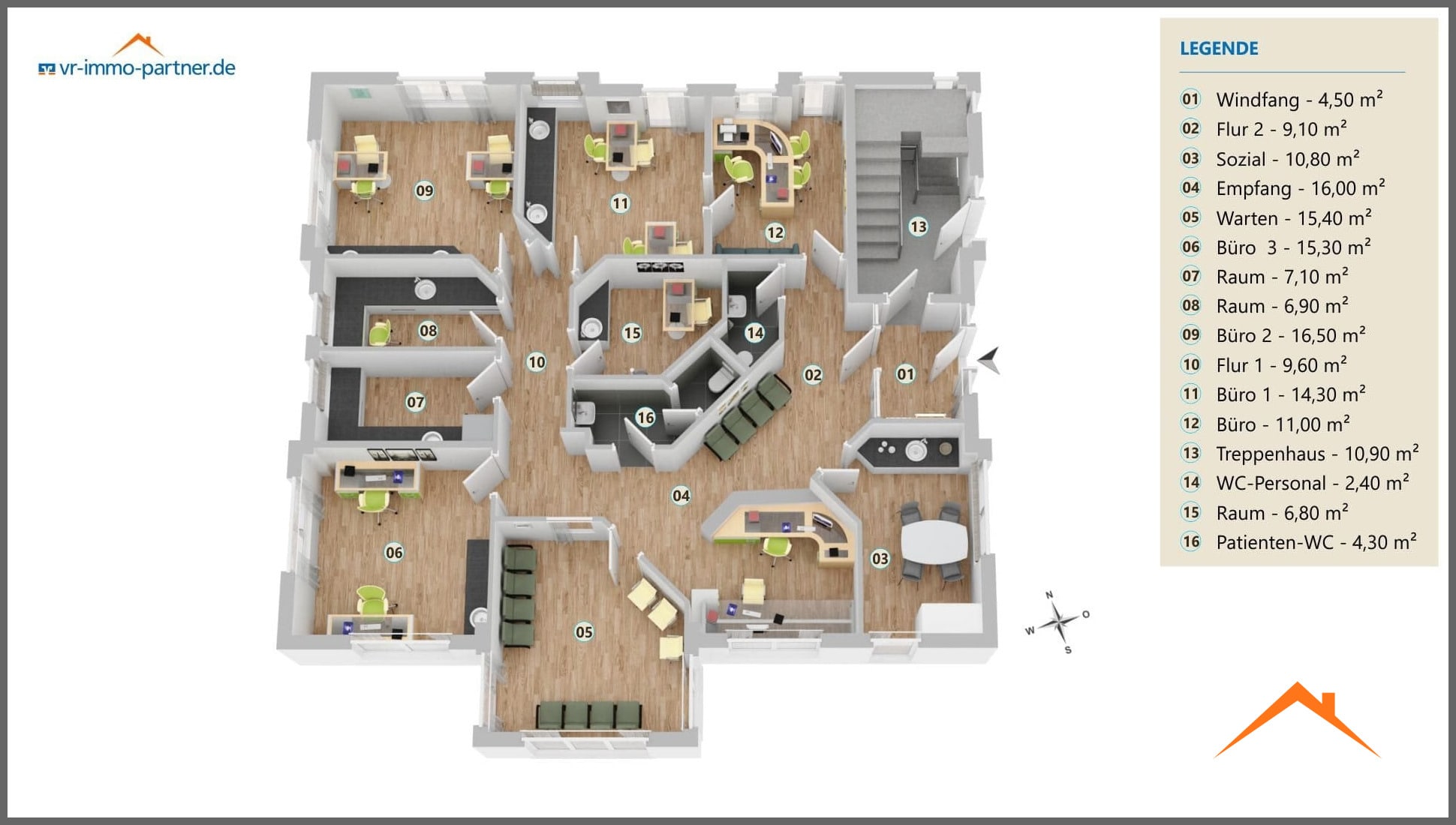 Grundriss EG Büroflächen